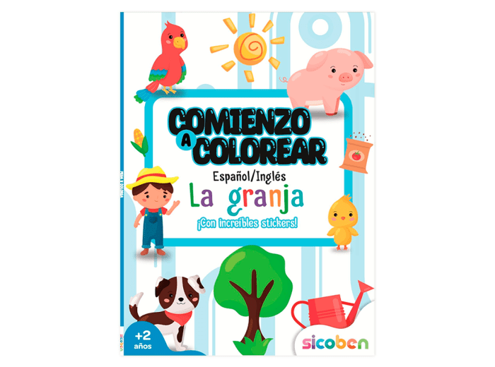 Libro "Comienzo a colorear: La granja" Sicoben