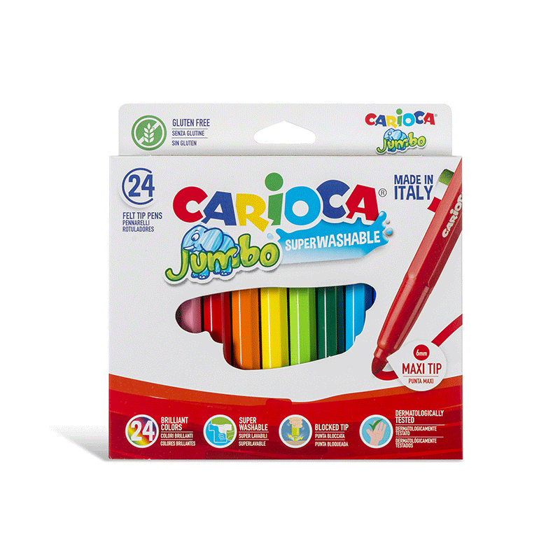 Marcadores gruesos Carioca Jumbo 24 colores