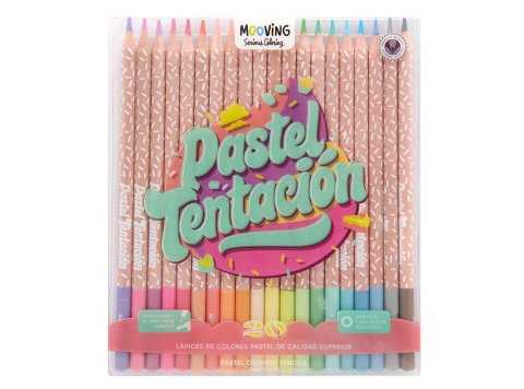 Lápices de colores pasteles Mooving 20 unidades