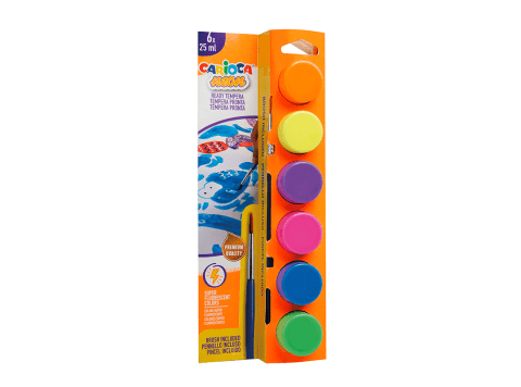 Témperas con pincel Carioca Neón 6 colores
