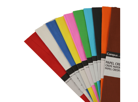 Papel crepé de colores surtidos Campus 50cm x 2m 10 unidades