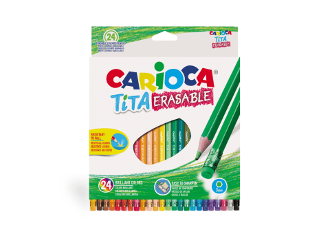 Lápices de colores borrables Carioca Tita 24 colores