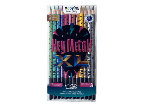 Lápices de colores metalizados Mooving 12 unidades