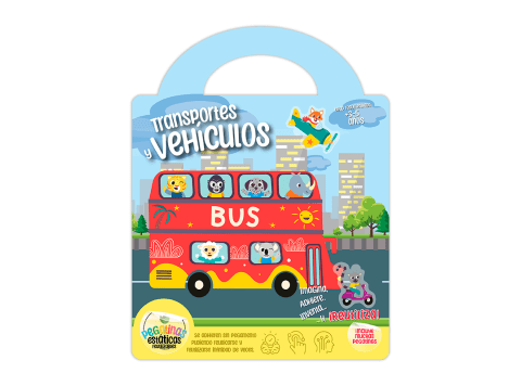 Libro con stickers: Transportes y vehículos Imagiland