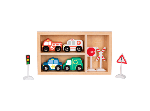 Set de vehículos en madera Hi Pando