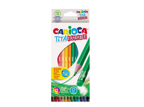 Lápices de colores borrables Carioca Tita 12 colores