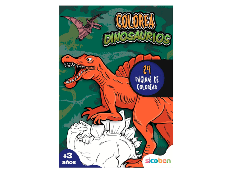 Libro "Colorea con dinosaurio - Verde" Sicoben