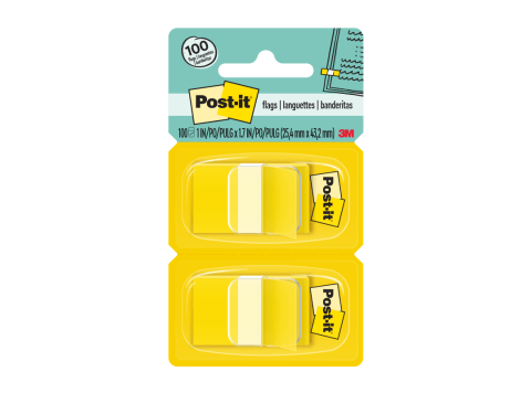 Banderitas señaladoras Post-it amarillas 100 unidades 2,5 x 4,3cm
