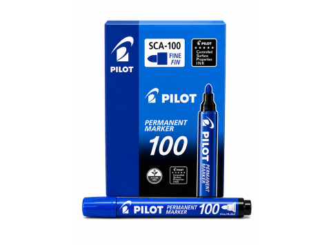 Marcador permanente Pilot 100 punta redonda color azul 1.0 mm