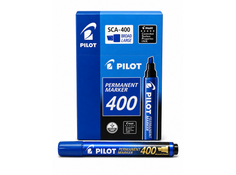Marcador permanente Pilot 400 punta biselada azul 4.5mm