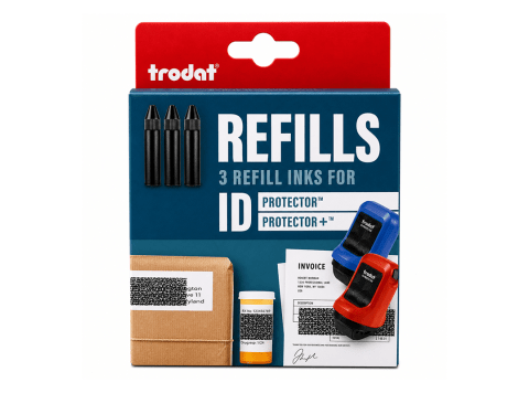 Pack 3 Tintas Negras para rodillo protector Trodat