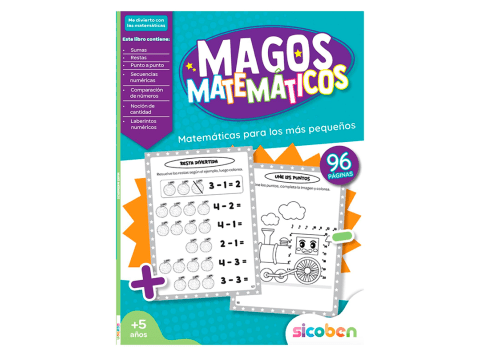 Libro de actividades infantil Colección Magos matemáticos Sicoben