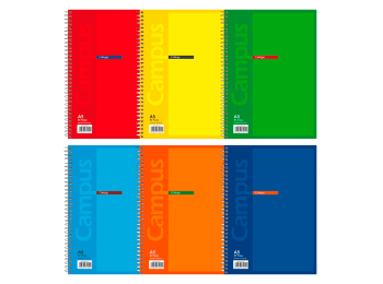 Cuadernola Campus University Tapa flexible rayada con espiral 80 hojas 60 grs Caja master x 30