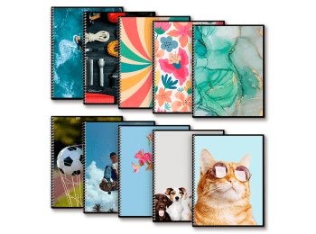 Cuadernola fantasía Campus tapa flexible rayada con espiral 80 hojas Caja master x 30 un